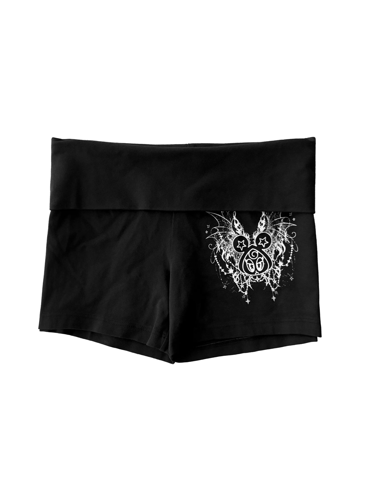 Script Fold-Over Yoga Shorts