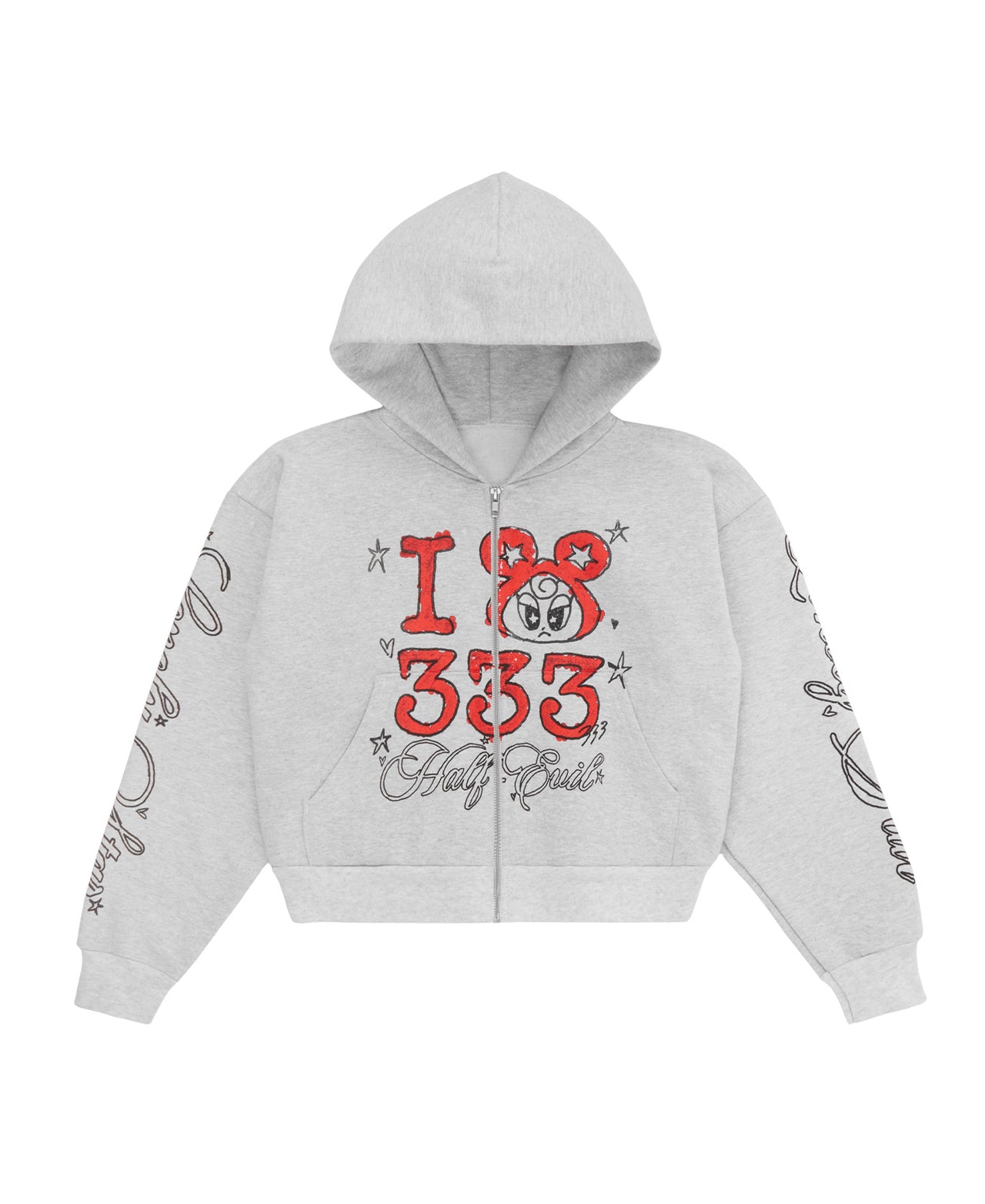 LOV333 ZIP-UP CROPPED HOODIE