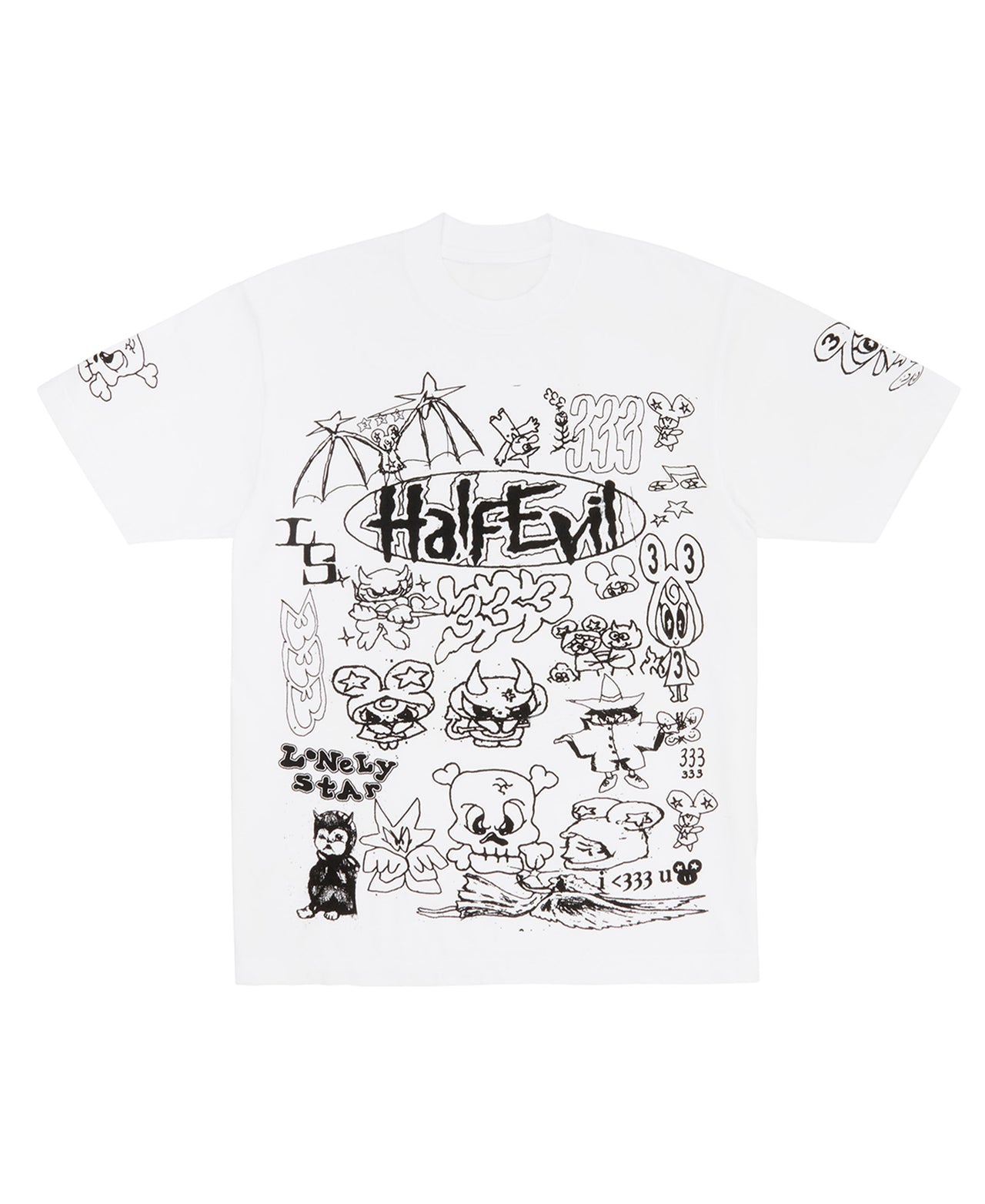 WHITE EVILSTAR SKETCH TEE